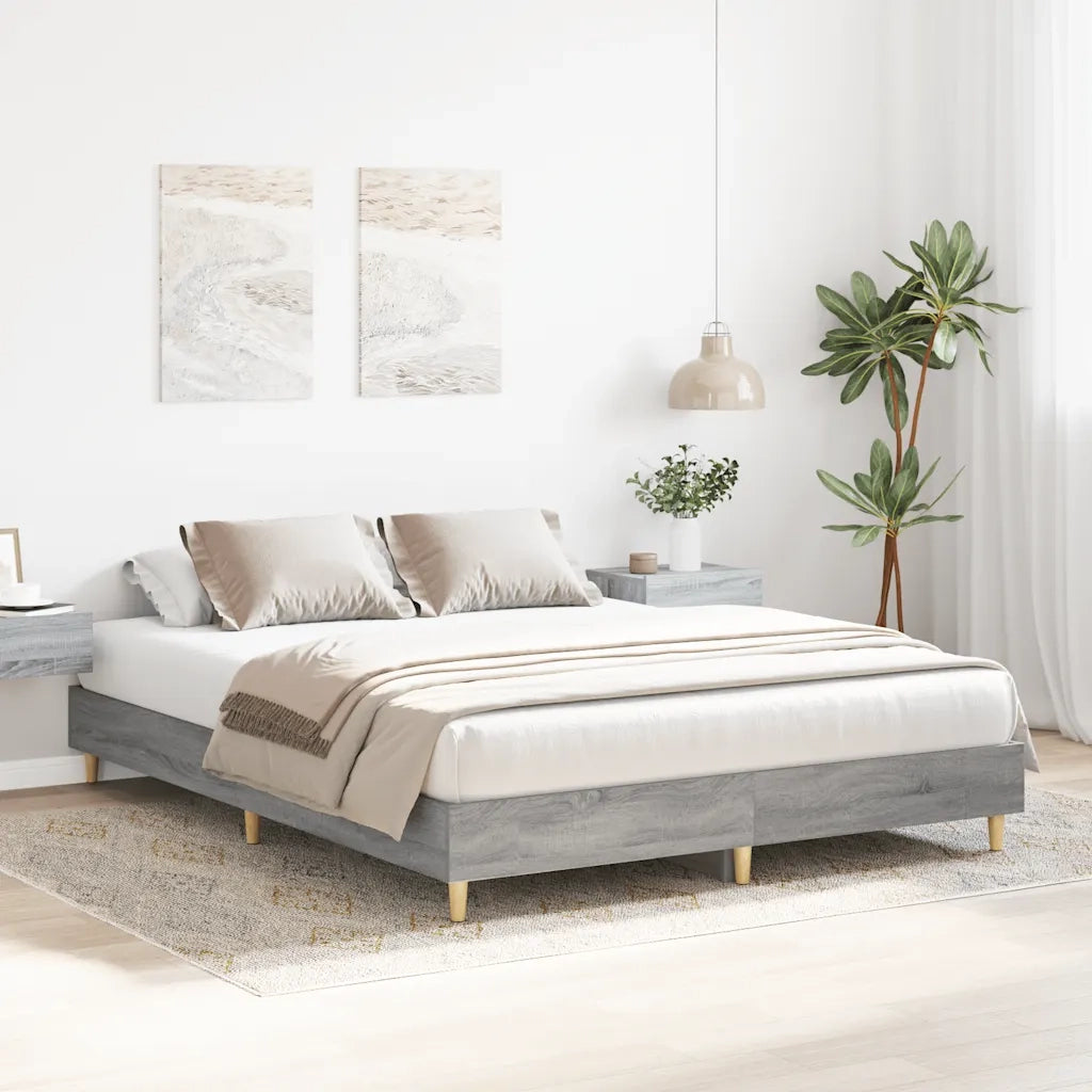 Giroletto senza Materasso Grigio Sonoma 140x200 cm Truciolato