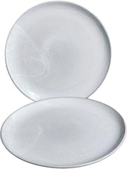 2 x Piatti da Cenare in Ceramica elegante, grandi piatti piatti Ø28 cm, Piatti da Cenare, resistenti a lavastoviglie e microonde, Colore: bianco sporco