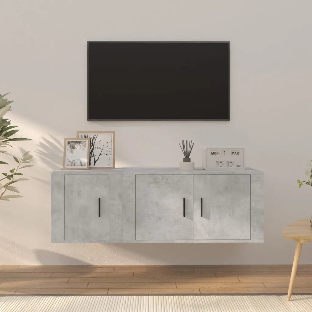 Set di Mobili Porta TV 2 pz | Armadietto TV | Mobile Porta TV Grigio Cemento in Legno Multistrato