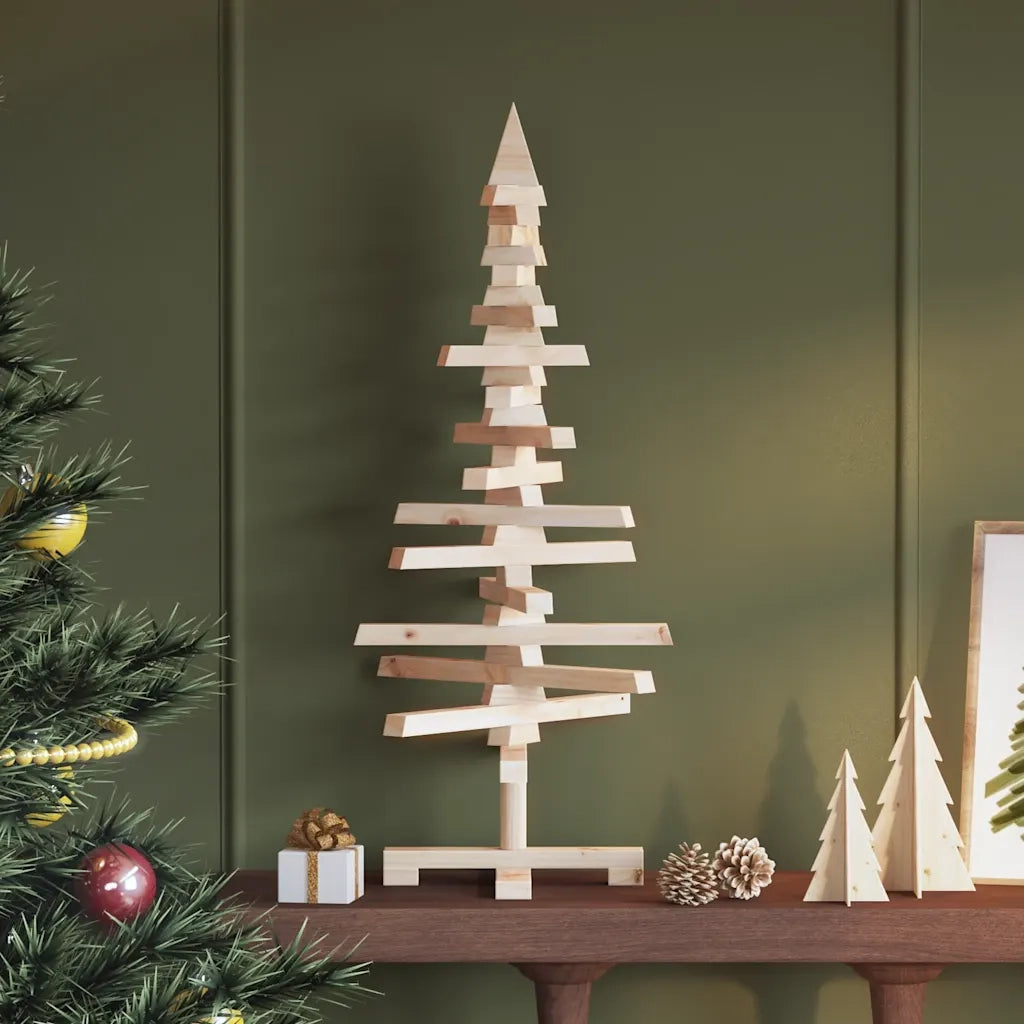 | Albero di Natale in legno | naturale 90 cm Legno di pino massello