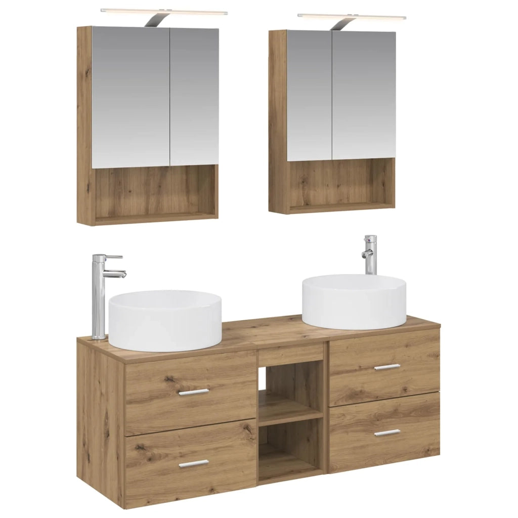 Set di mobili per il bagno 5 pcs Rovere Artigianale 3407086