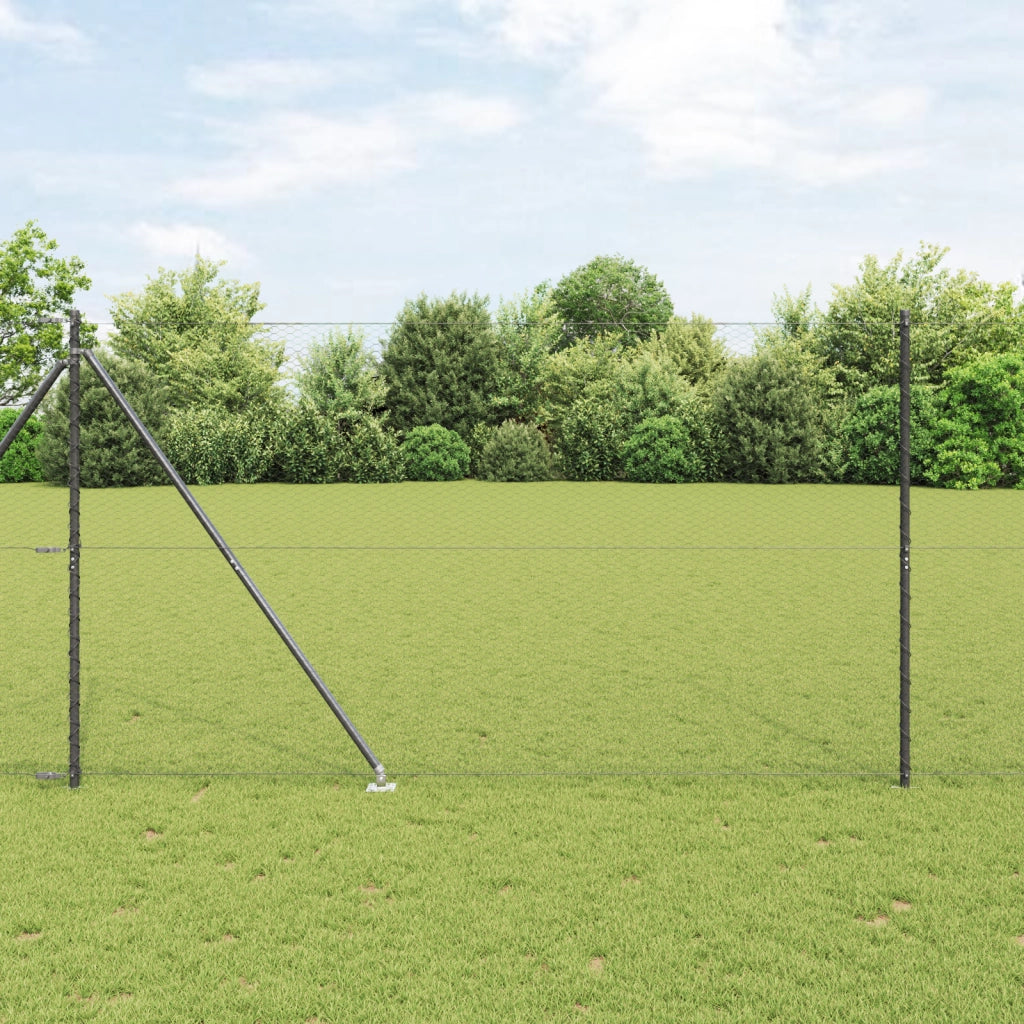 Set di Recinzione Set di 2 Grigio Acciaio 25 x 1,5 m Pieghevole