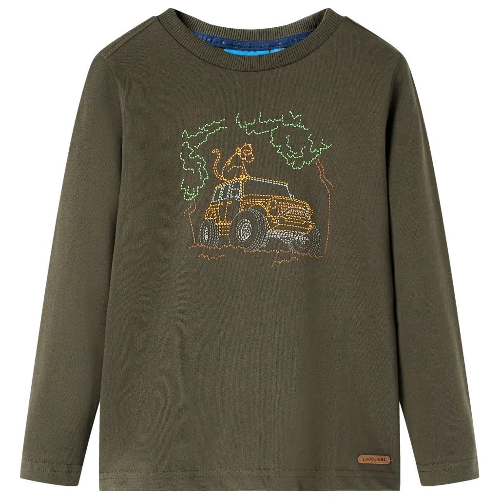 Maglietta per Bambini a Maniche Lunghe Cachi 104cod mxl 108073