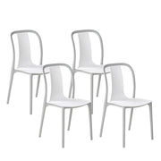 Set di 4 Sedie materiale sintetico da Esterno in Colore Bianco e Grigio giardino patio terrazzo