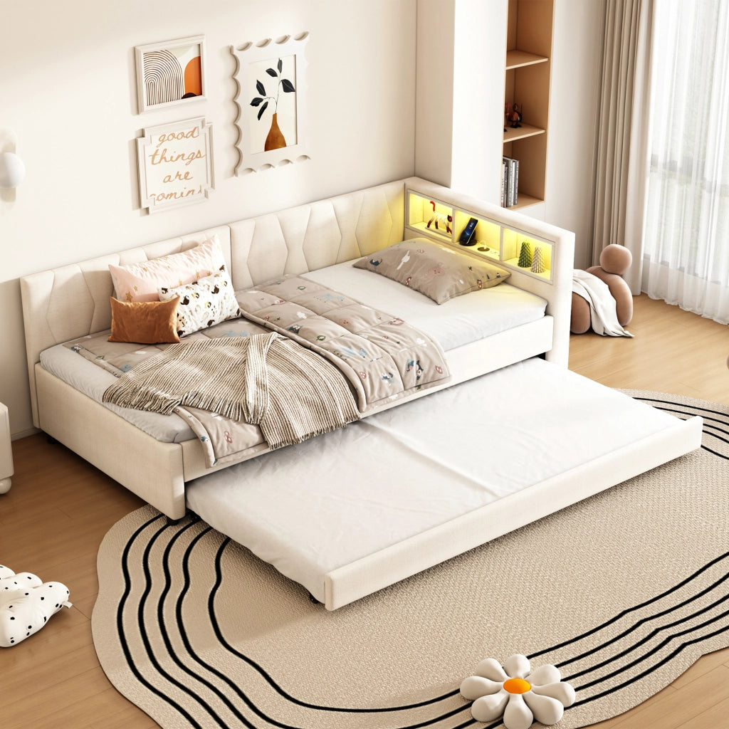 Letto giorno funzionale lino 90x200 cm