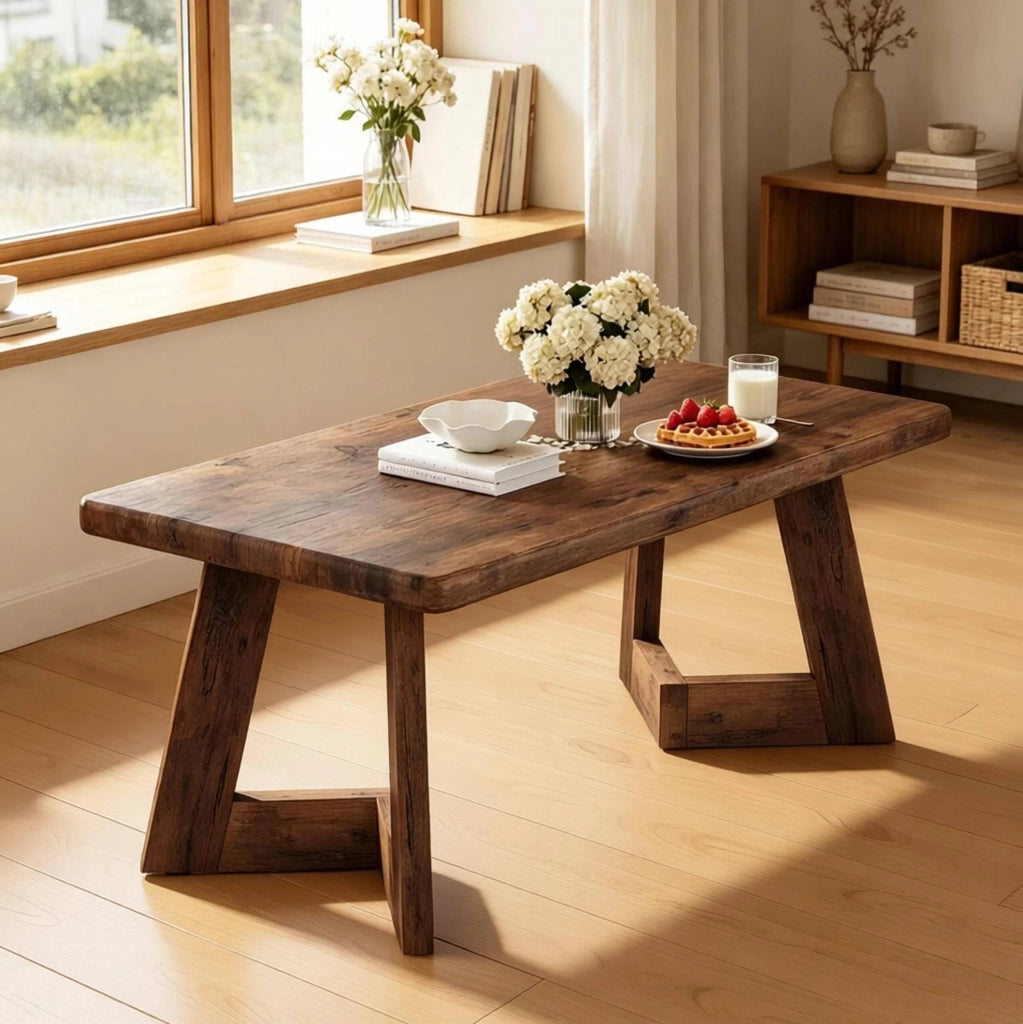 Tavolino da salotto rettangolare rustico 120x60 cm