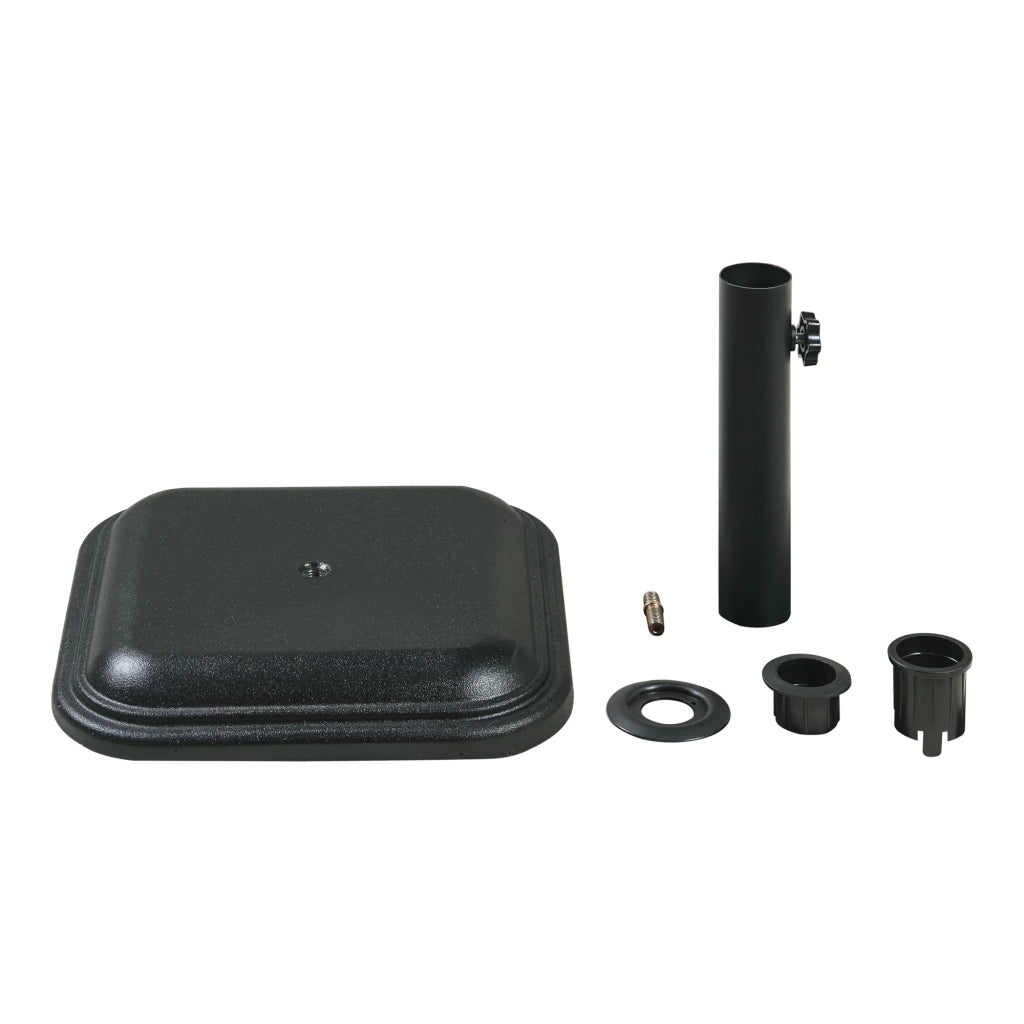 Base per ombrellone da giardino con adattatori 33 / 37 / 41 / 48 mm cemento 35 x 35 x 5 cm nero 03_0010248