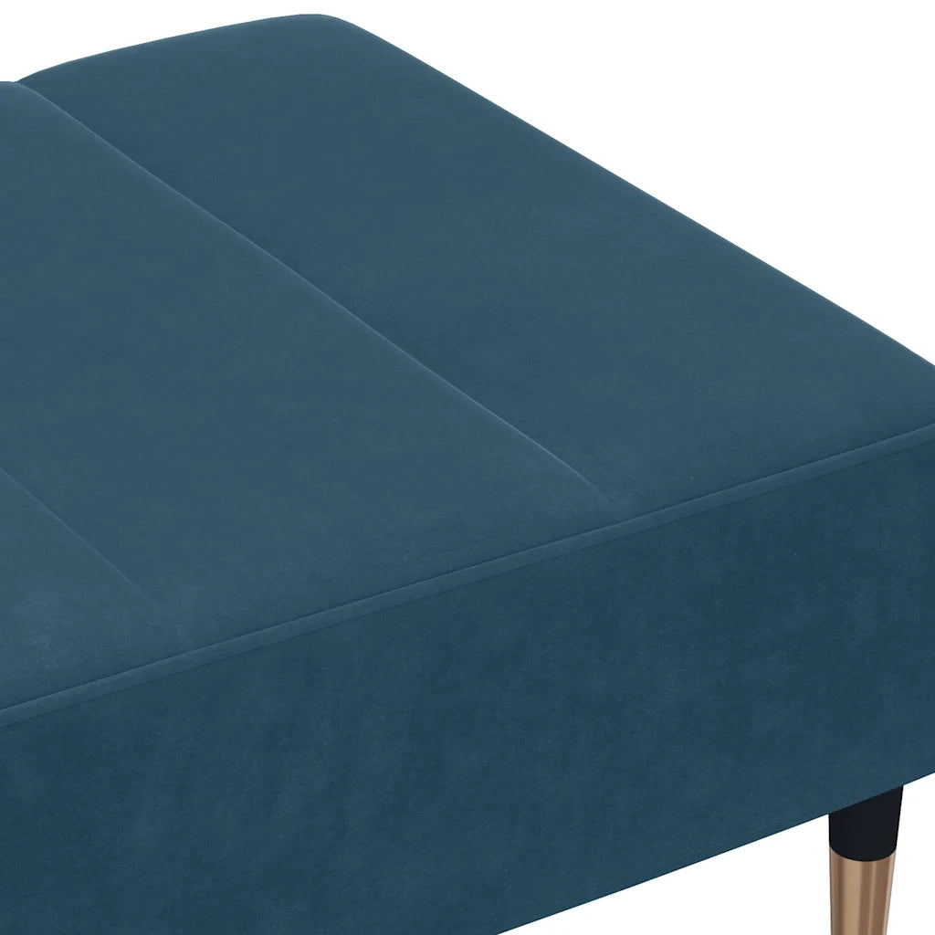 Poggiapiedi Blu 77x55x31 cm in Velluto