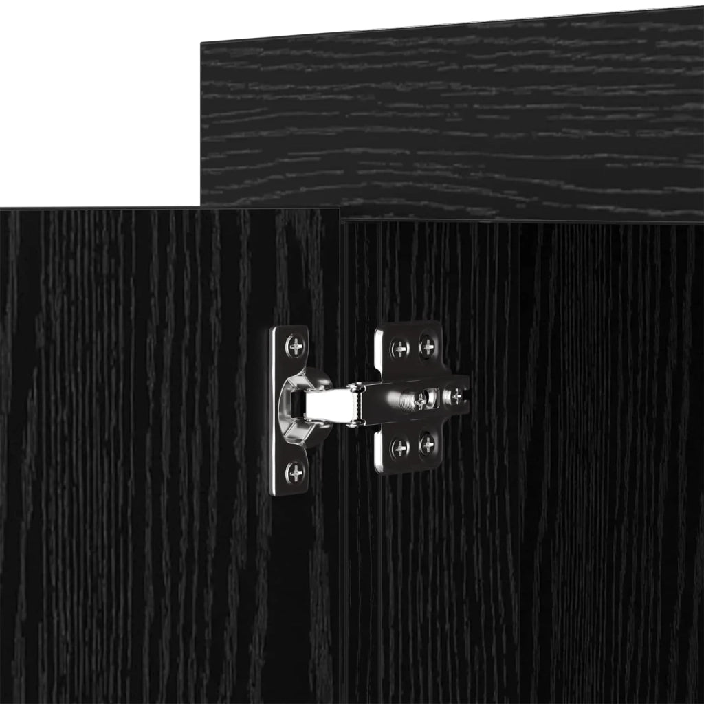 Credenza | Madia | Buffet da pranzo | Armadio da pranzo Rovere Nero 80 x 40 x 75 cm Legno multistrato