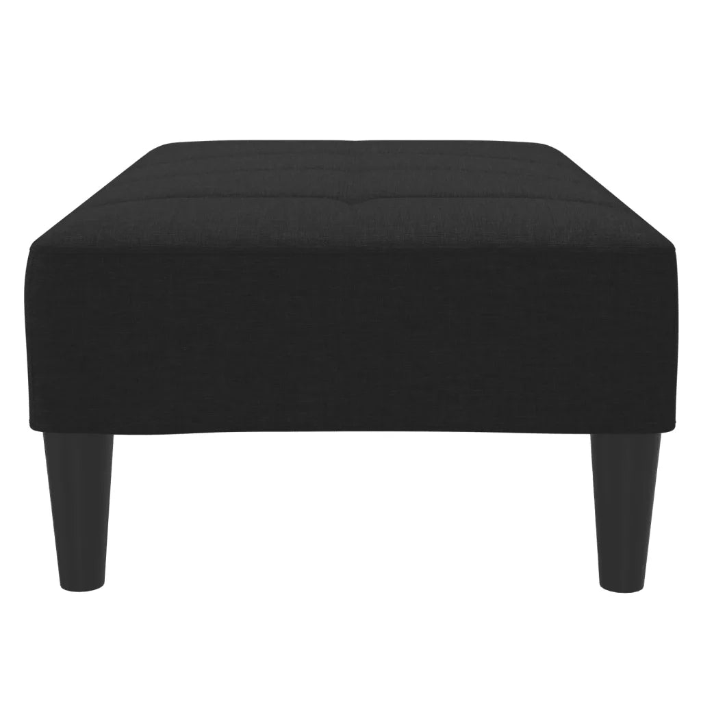 Poggiapiedi Nero 77x55x31 cm in Tessuto