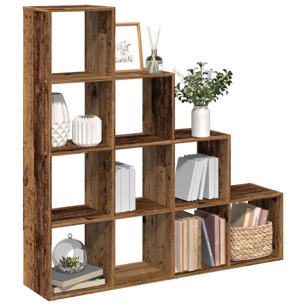 Libreria a 4 Ripiani Legno Vecchio 131,5x29x131,5 cm Truciolato 857974