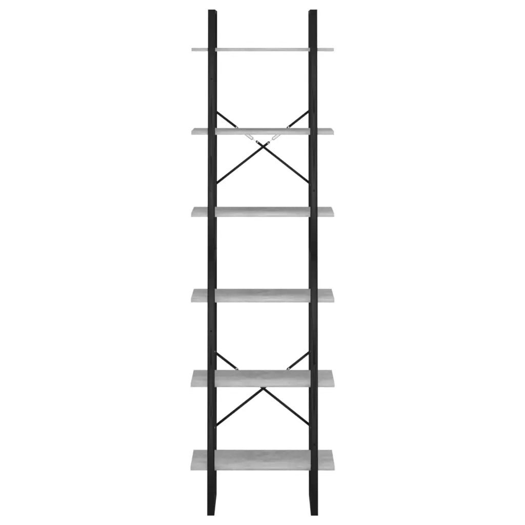 Scaffale Grigio Cemento 60x30x210 cm in Legno Multistrato