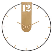 Orologio da Muro Oroy Ø60x4,5 cm in Ferro Oro e Nero