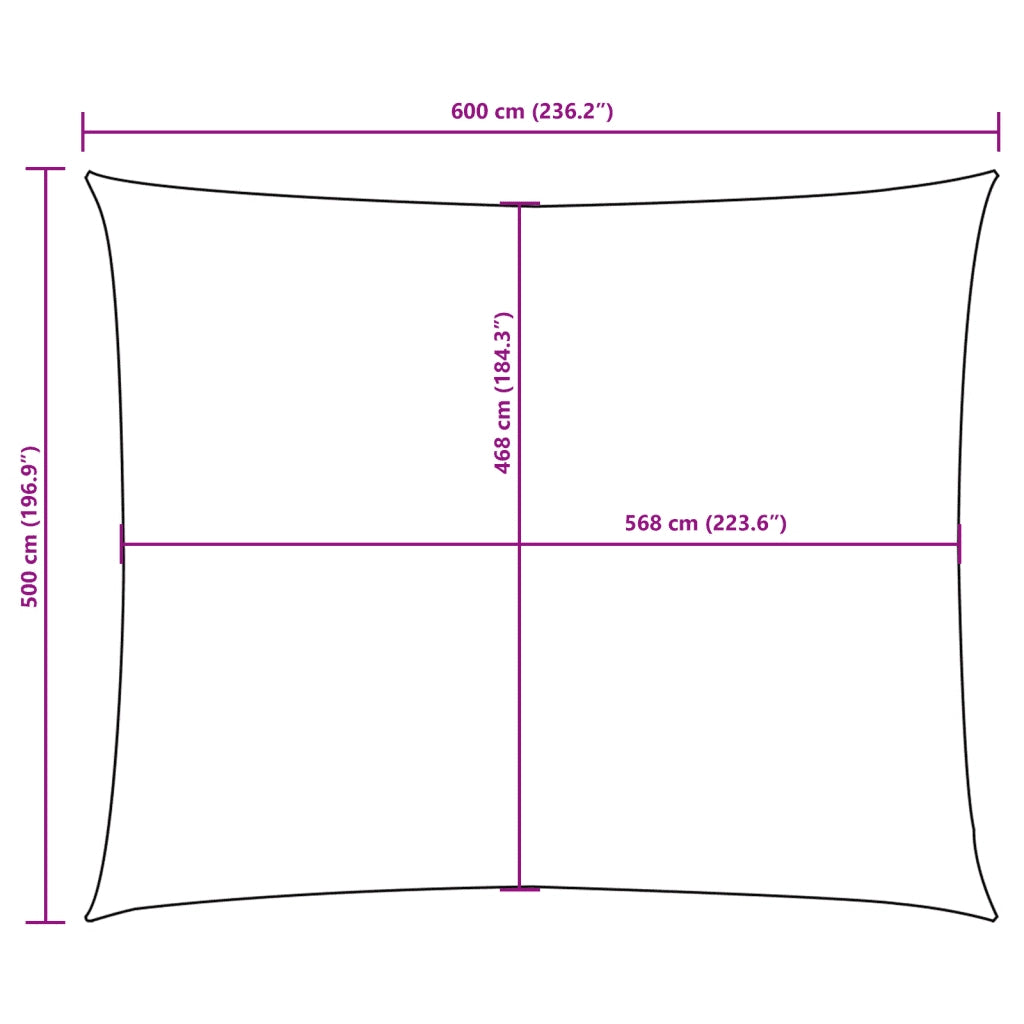 Parasole a Vela Oxford Rettangolare 5x6 m Nero