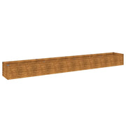 Fioriera rialzata da giardino 386 x 50 x 36 cm resistente ed esteticamente gradevole realizzata in acciaio corten arrugginito 02_0046128