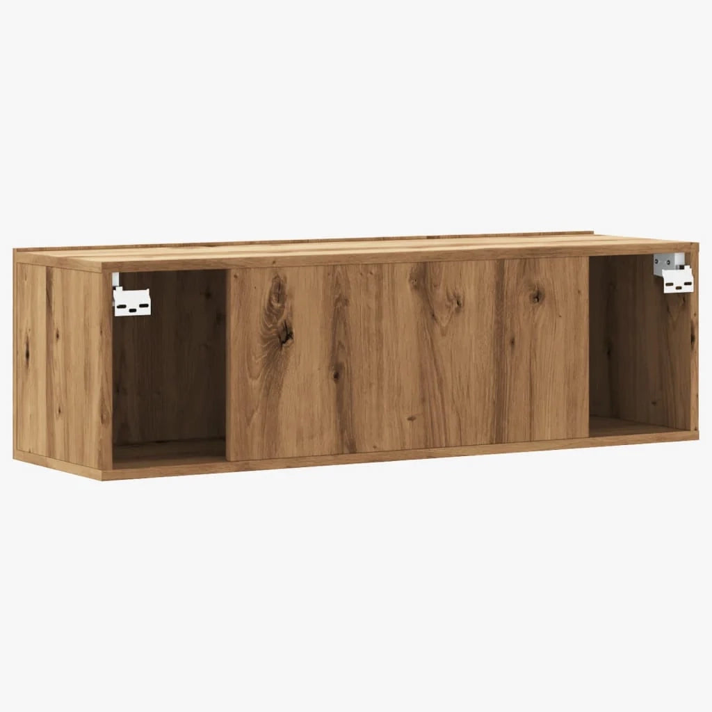 Mobile TV multimediale scaffale TV mobile TV credenza TV sala da pranzo soggiorno camera da letto da parete rovere lavorato a mano 100 x 30 x 30 cm legno ingegnerizzato marrone 02_0028116