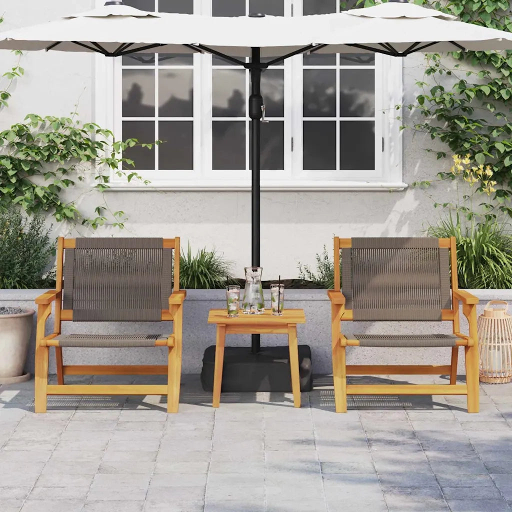 Sedie da Giardino con Tavolo 3 pcs Grigio 3214438