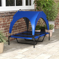 Cuccia per Cani Taglia Grande 106x76x94 cm in Acciaio e Poliestere Blu Scuro