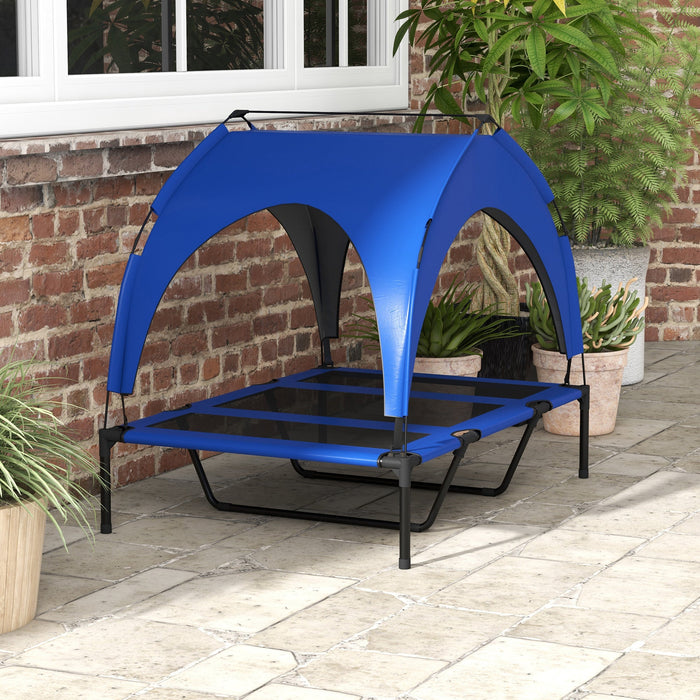 Cuccia per Cani Taglia Grande 106x76x94 cm in Acciaio e Poliestere Blu Scuro