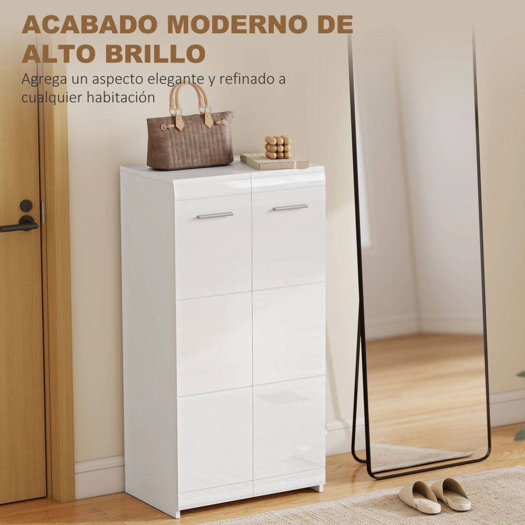 Scarpiera Mobile Portascarpe ¨C Xylo ¨C Bianco Lucido 10 Paia 55x36x108 cm