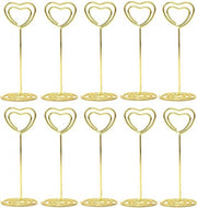 Clip per foto - sostenitore di foto con pinza - clip per foto - 10 pezzi - cartellino - supporto per carta da tavolo - nome sulla porta - per ufficio/ matrimoni/feste/decorazione domestica - oro