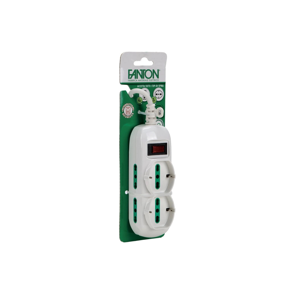 Multipresa Bipasso Schuko con Termico Triax Fme Bianco 2 Pezzi 7403241