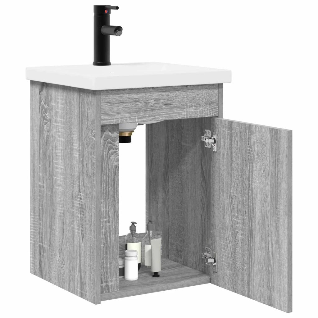 Mobile bagno con rubinetto Sonoma grigio 42 x 40 x 74,5 cm 889534