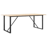 Tavolo da Pranzo | Tavolo da cucina Telaio a O 200x100x75 cm Legno Pino e Acciaio