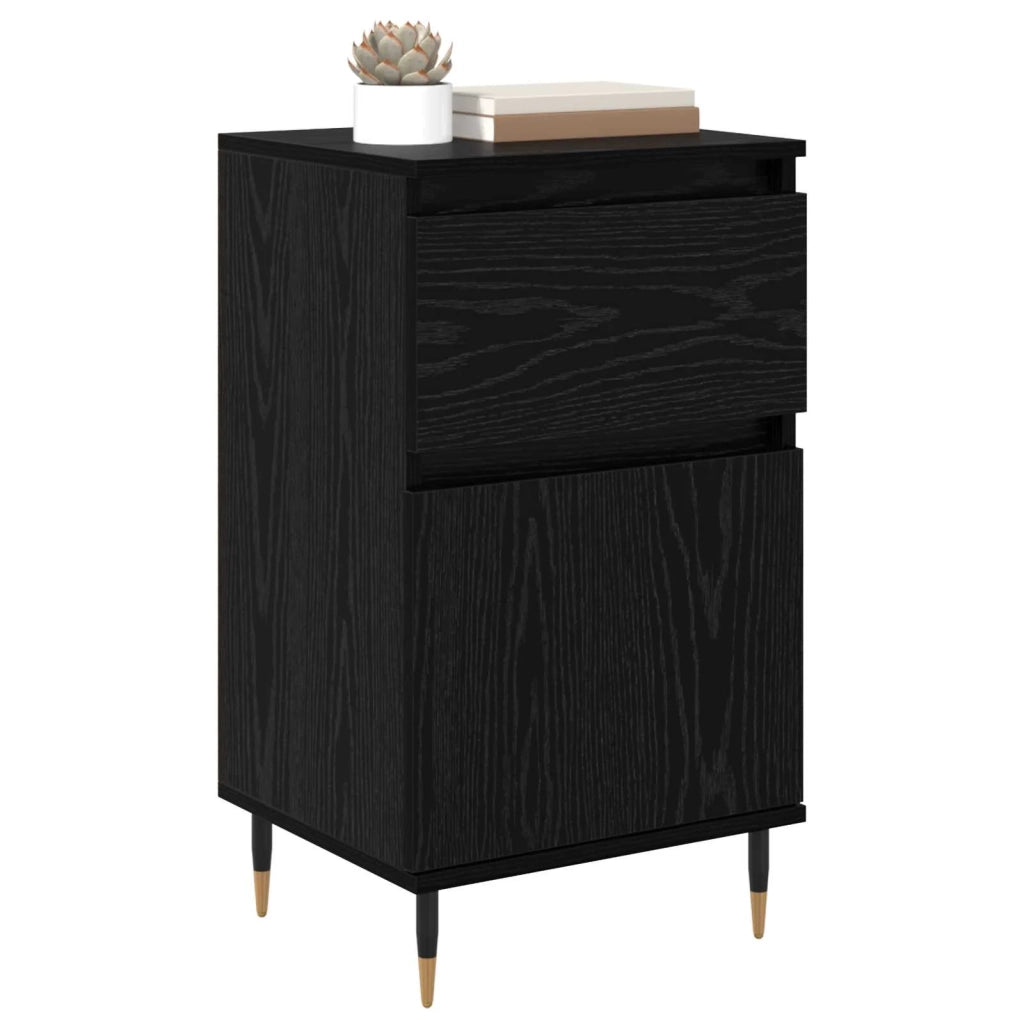 Credenza | Madia | Buffet da pranzo | Armadio da pranzo con cassetto Rovere Nero 40 x 35 x 70 cm