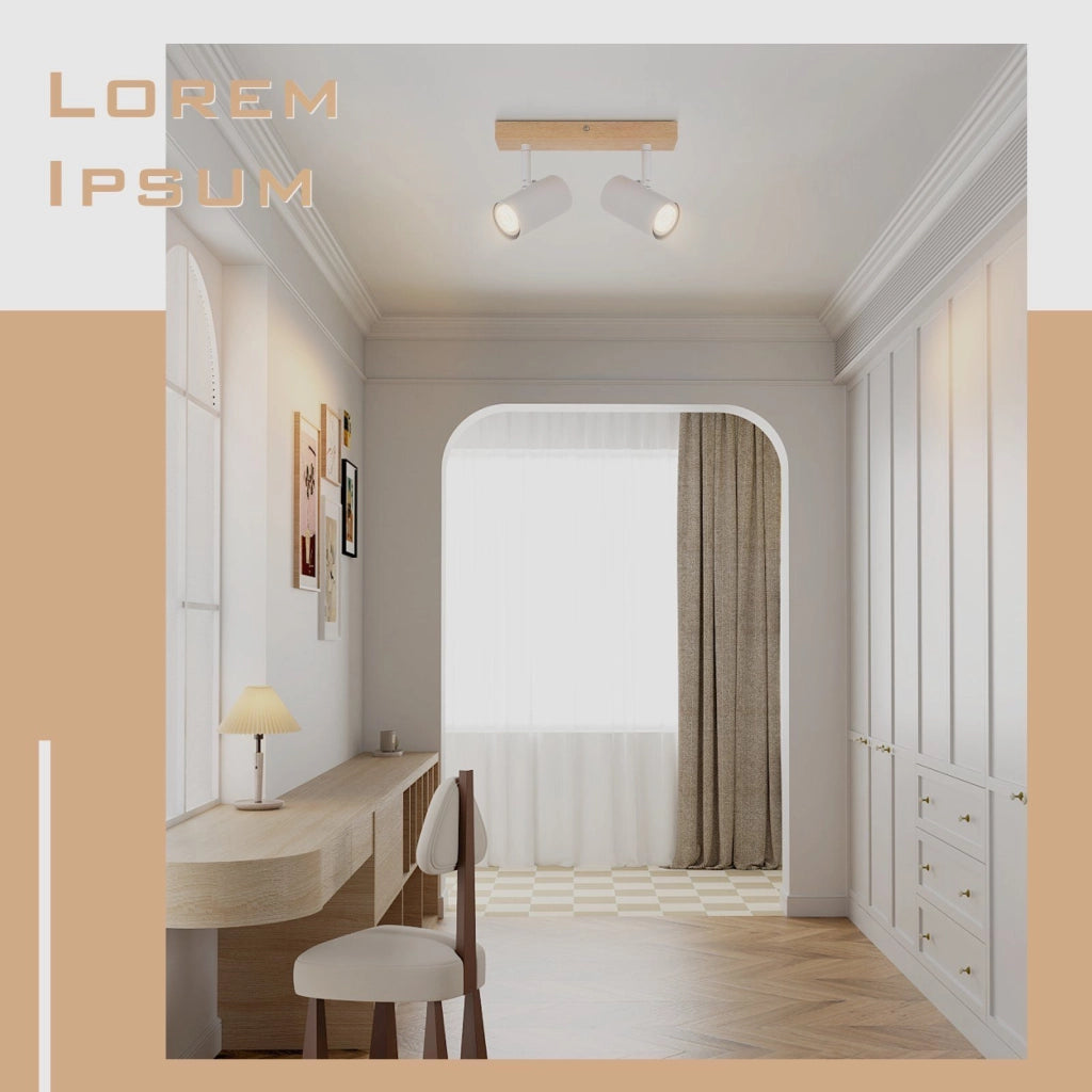 ZMH Faretto da soffitto 2 Fiamme GU10 Moderno Lampada da Soffitto Orientabile 330° Bianco per Soggiorno Senza Lampadine