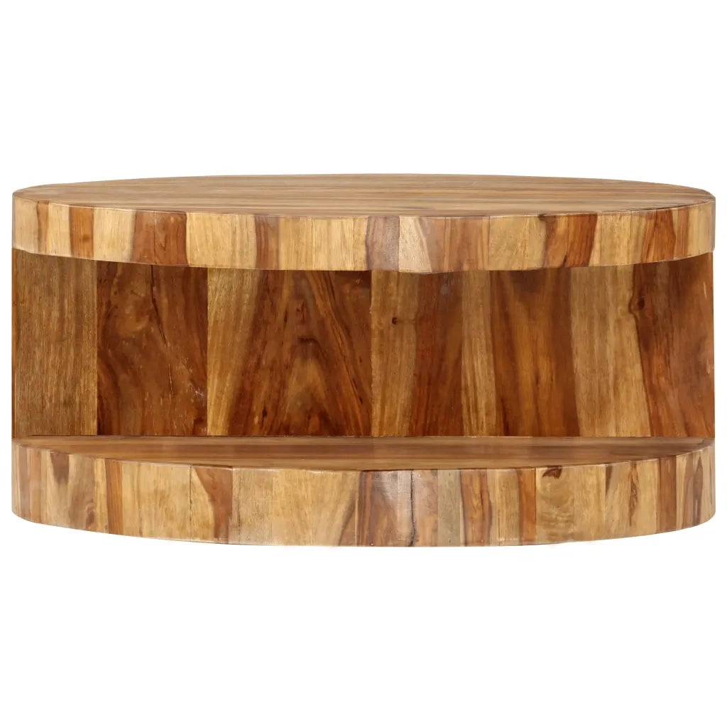 Tavolino da Salotto Rotondo 65x30 cm Legno Massello di Acacia 287350