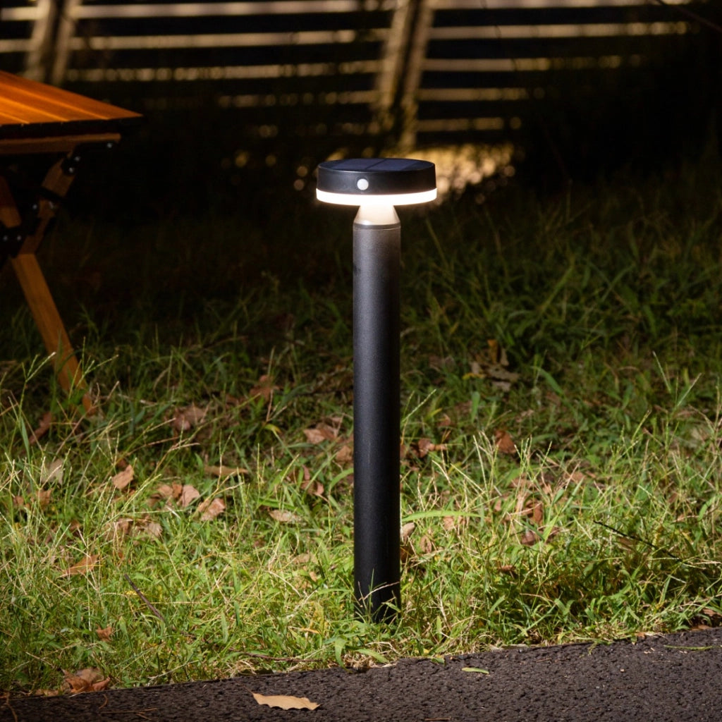 Paletto LED solare 4,5W 4000K PIR IP44 nero Polux USB-C
