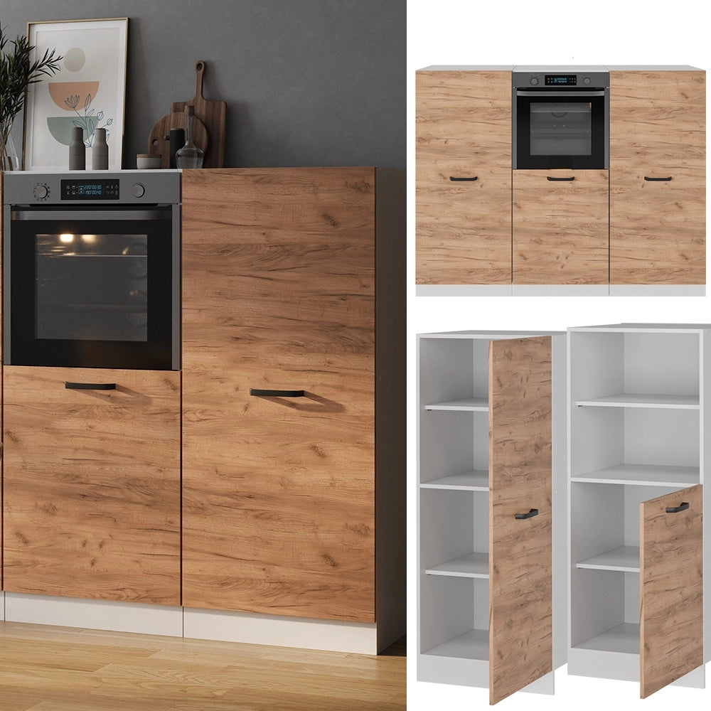 Cucine componibili piccole R-Line Rovere dorato/Bianco 180 cm Senza piano di lavoro Vicco