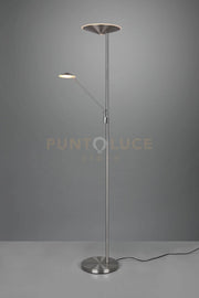 BRANTFORD PIANTANA LED 30W 3500lm- 6,5W 650lm, 2700+3200+4000K METALLO ACCIAIO CON LUCE DA LETTURA CON INTERRUTTORI TOUCH DIMMERABILE H. 180CM