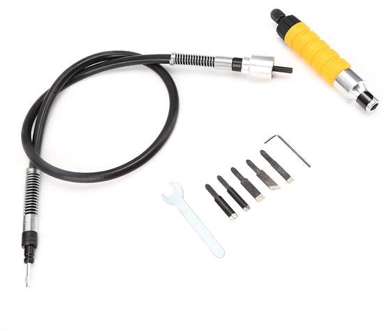 Set di utensili per lavorazione del legno elettrica - Manico giallo - Kit di utensili per falegnameria - Adatto per macchine per la lustratura