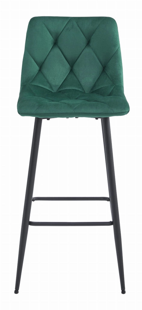 Valora KODA SGABELLO Velluto Verde Scuro Gambe Nere x3