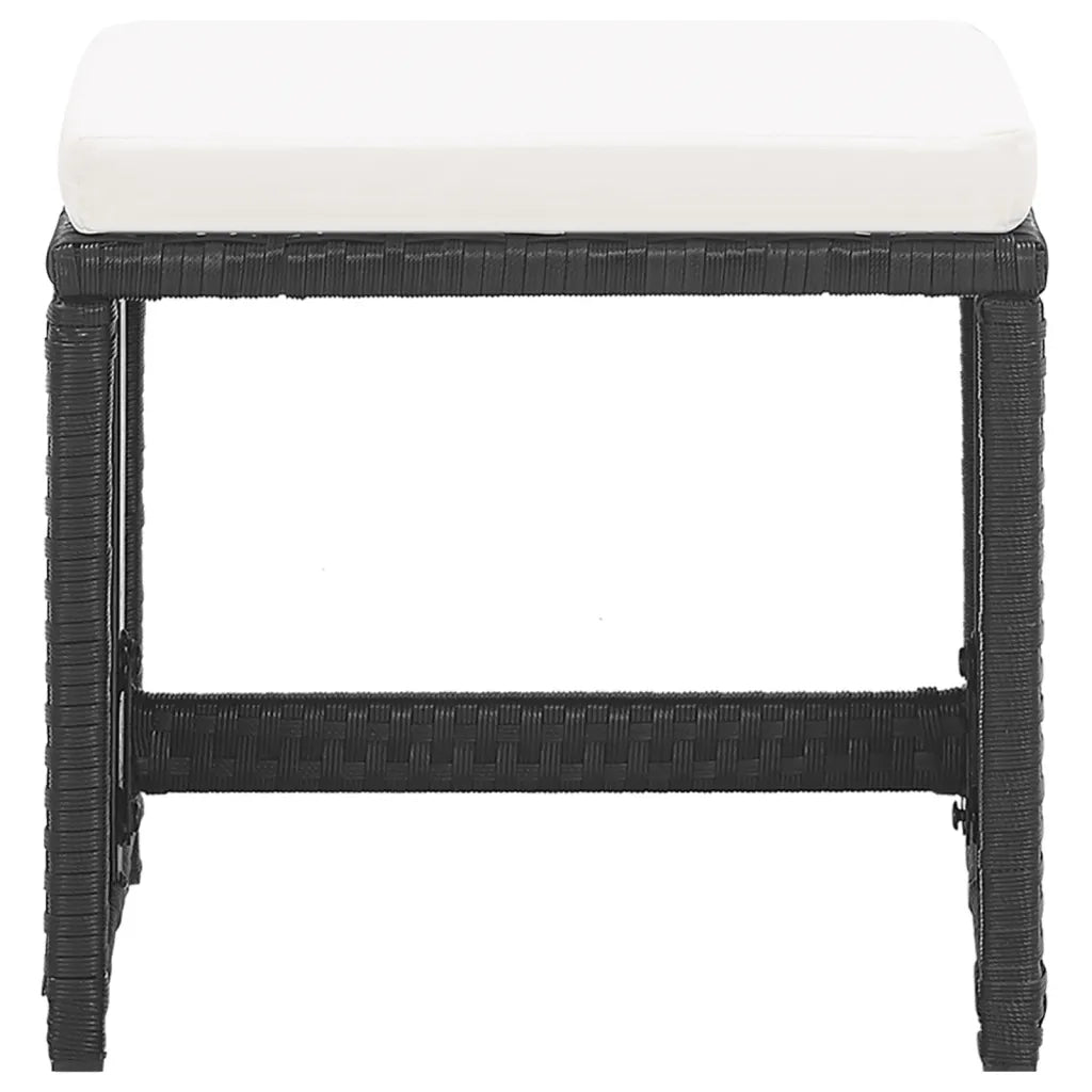 Sgabelli da Giardino 2 pz con Cuscini in Polyrattan Nero CFW8210022