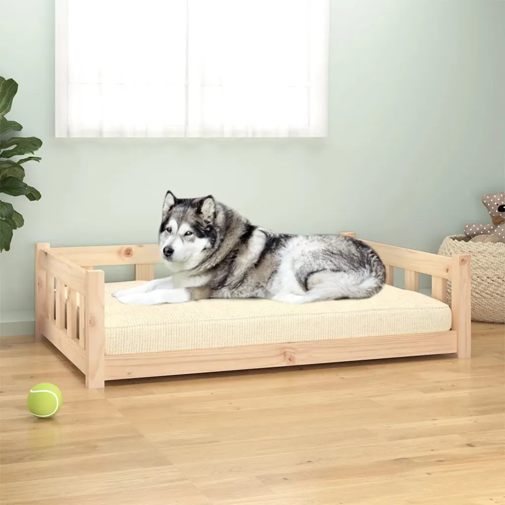 Letto per cani 105,5x75,5x28 cm in legno massello di pino 833257