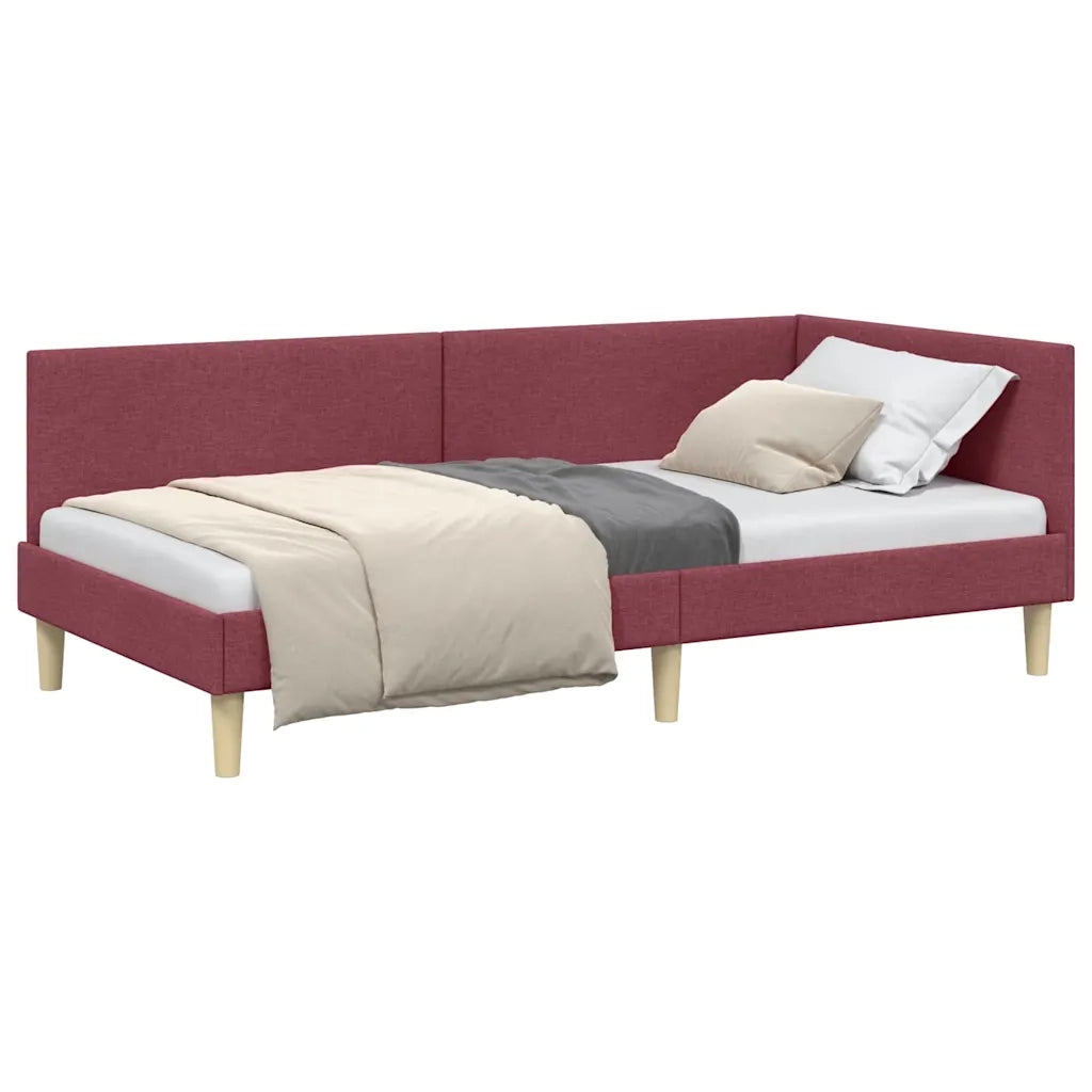 vidaXL Cornice del letto ad angolo Altro Rosso vino 100 x 200 cm