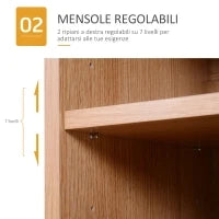 Scarpiera Slim da Parete, Mobile Multiuso con 2 Ante e Ripiani Regolabili per Camera da Letto e Ingresso, in Legno, 80x32x91cm