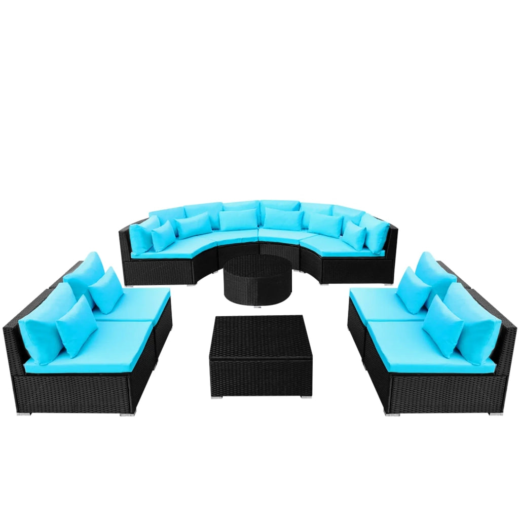 Set di Divani Rotondi 11 pcs Blu polyrattan 42399