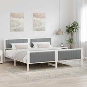 Struttura del Letto Bianco e grigio chiaro 200 x 200 cm 3394302
