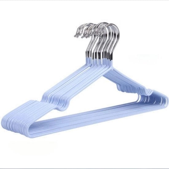 Hanger per abito in acciaio inossidabile, antiscivolo, spazievitore, robusto, da 10 pezzi, per giacche, camicie e gonne.
