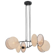 Lampada A Sospensione 4 Luci Moderna Nut In Acciaio Effetto Naturale