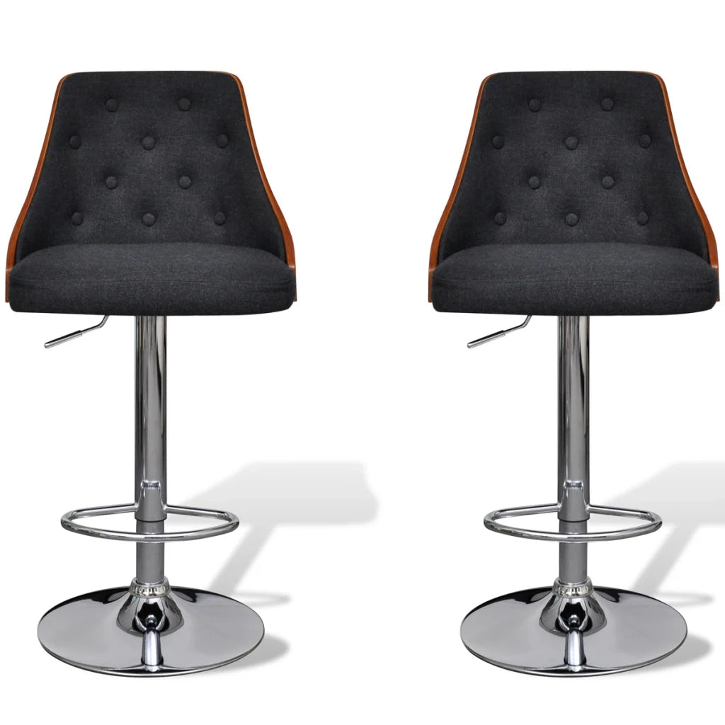 Set di 2 sgabelli da bar neri e legno design moderno 1202018