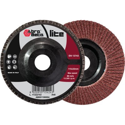 DISCO LAMELLE RADIALI CORINDONE ABRABETA - MM 115X22 GRANA  40- 20 pezzi