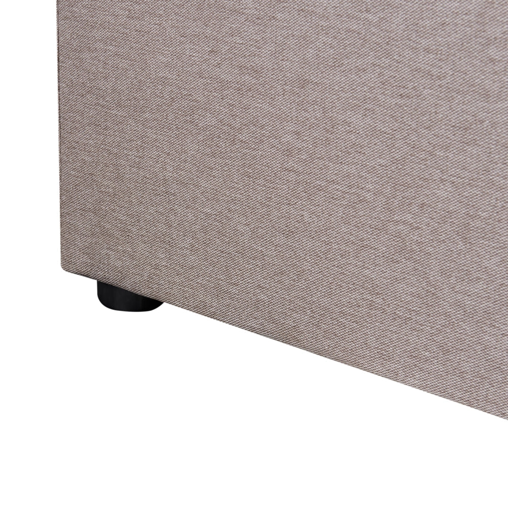 Letto ottomano Taupe Poliestere Rivestito 180 x 200 cm con Storage e Testata Mobili da Camera da Letto
