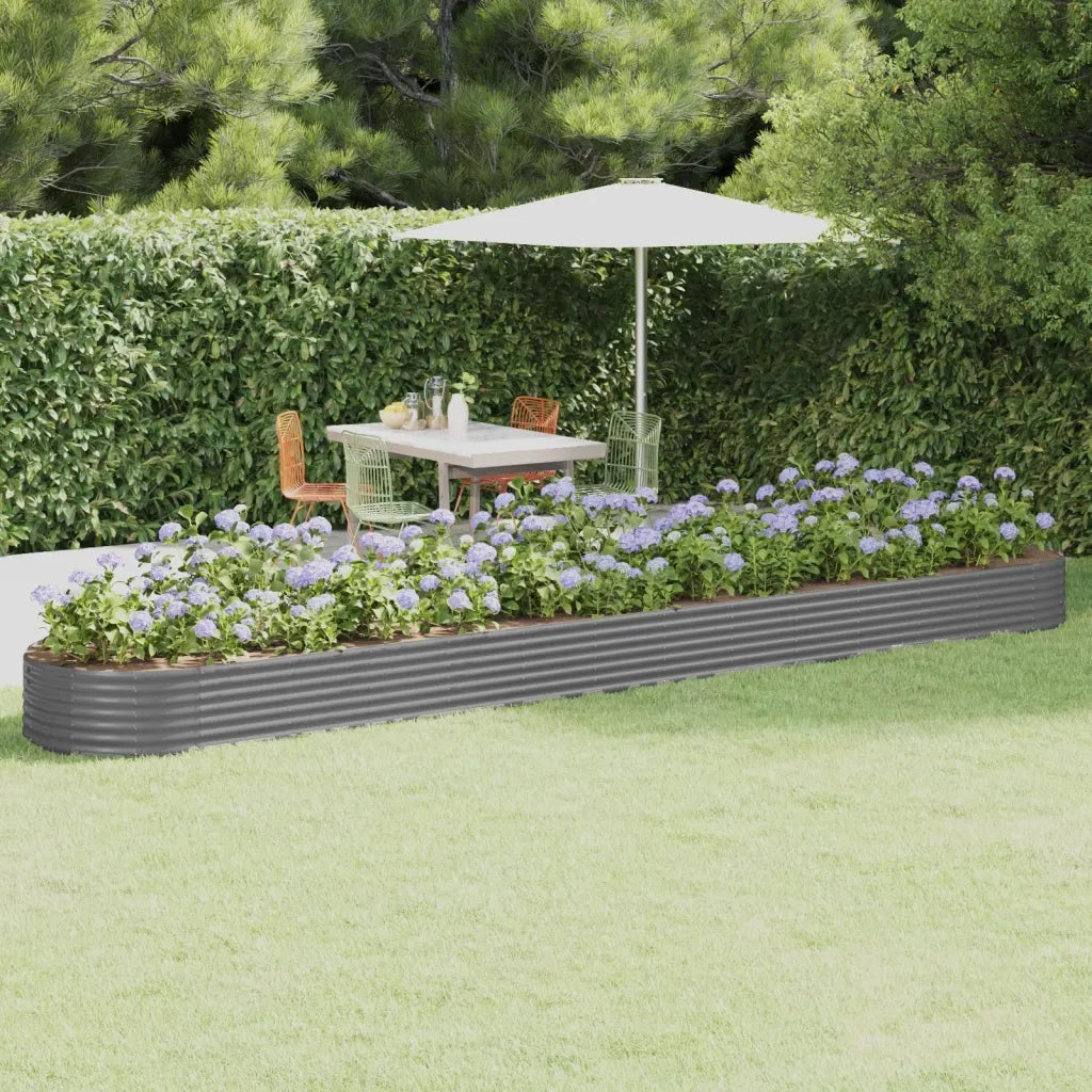 Letto Giardino Acciaio Zincato 544x100x36cm Grigio 319014