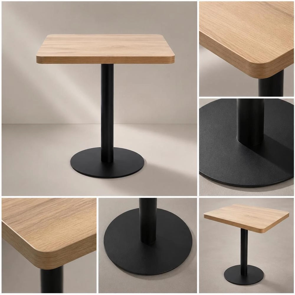 Bistro Table, Light Brown, 80x80 Cm, MDF