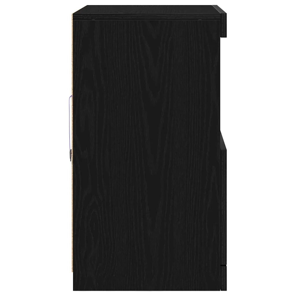 Credenza | Madia LED Nero 60,5 x 37 x 67 cm Legno multistrato